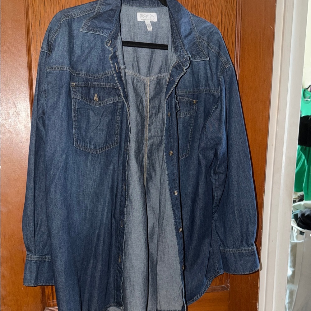 Denim Button Down Shirt - image 1